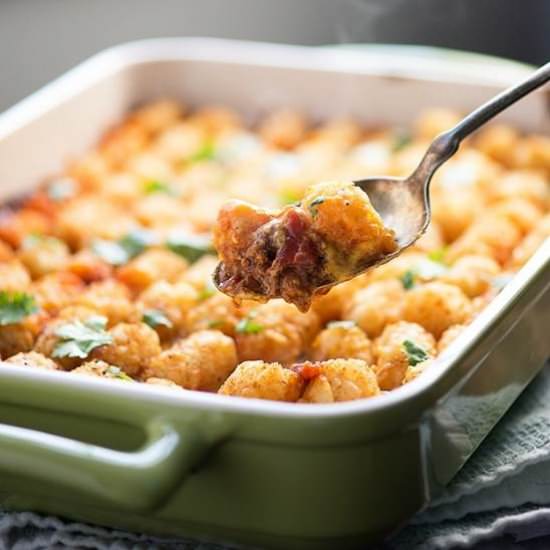 Chili Cheese Tater Tot Casserole