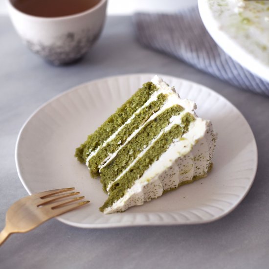 Green Tea Cake + White Chocolate