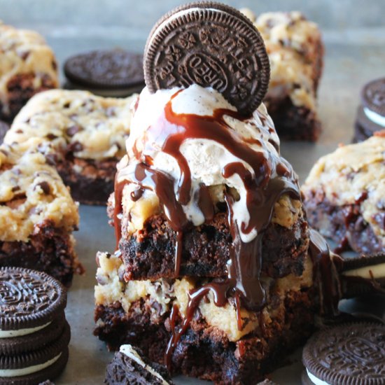 Oreo Brownies w/ Cookie Dough