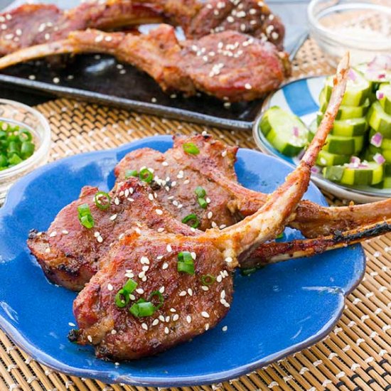 Grilled Korean Kalbi Lamb Chops