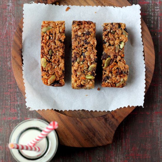 Orangy seeds muesli bars