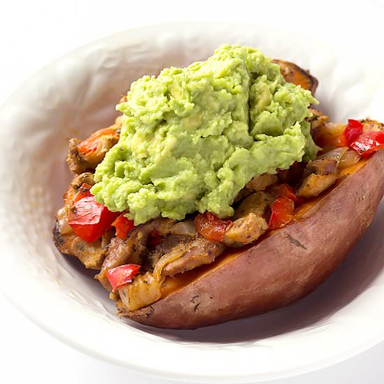 Chicken Fajita Stuffed Sweet Potato