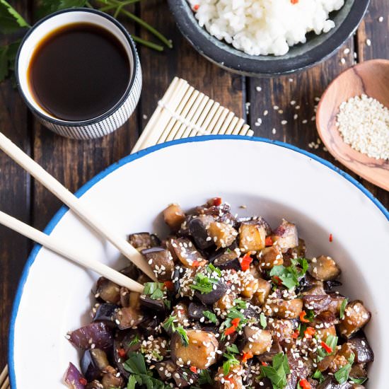 Teriyaki Eggplant With Plum Wine