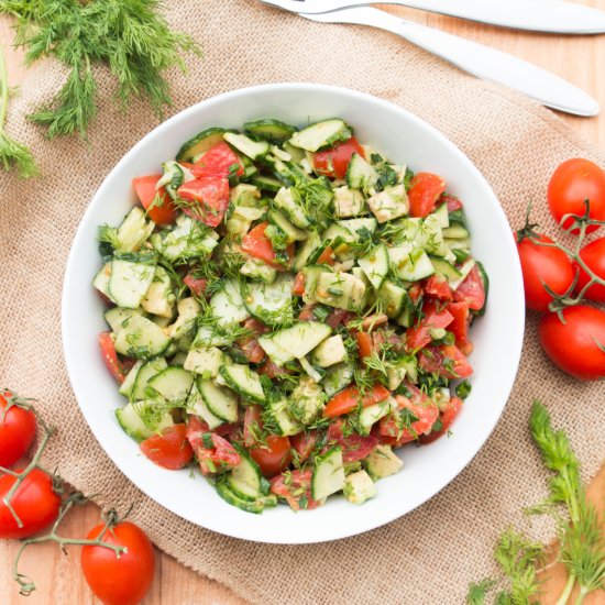 Tomato Cucumber Avocado Salad