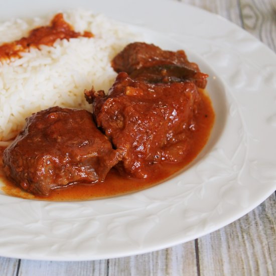 Beef in Tomato Sauce with Rice