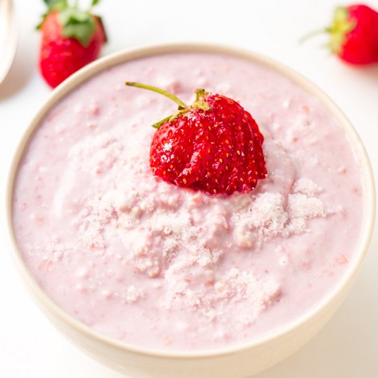 Strawberries + Cream Overnight Oats