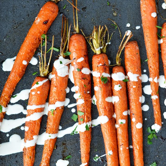 Roasted Carrots with Lemon Tahihi