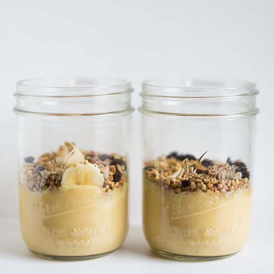 Turmeric yogurt breakfast jars