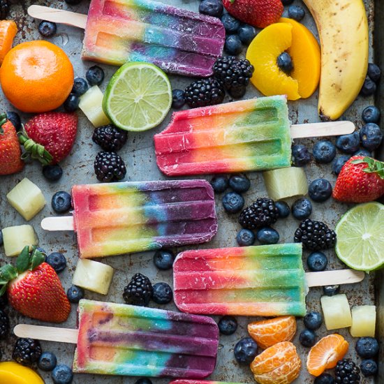 Rainbow Popsicles