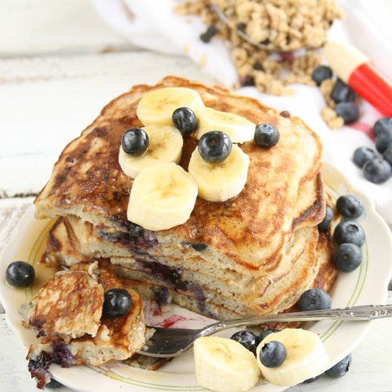 Banana Blueberry Pancakes