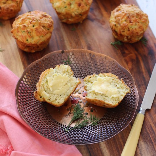 Zucchini and Goats Cheese Muffins