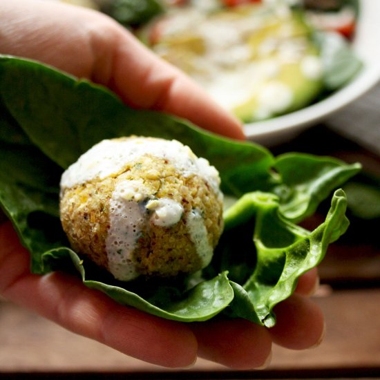 Crispy Baked Falafel with Hazelnuts