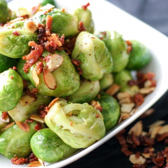 Brussels Sprouts with Bacon & Almonds