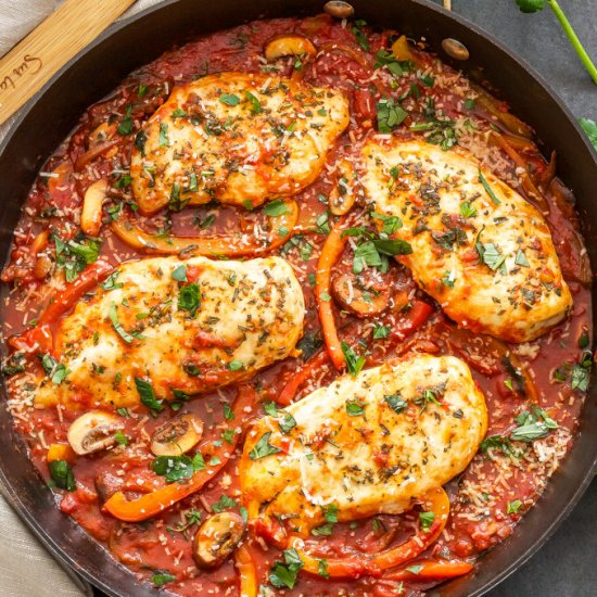 Easy Skillet Chicken Cacciatore