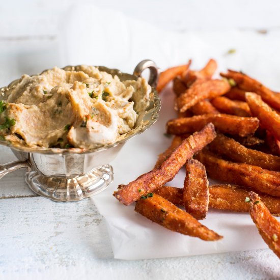 Sweet Potato Fries & Avocado Hummus