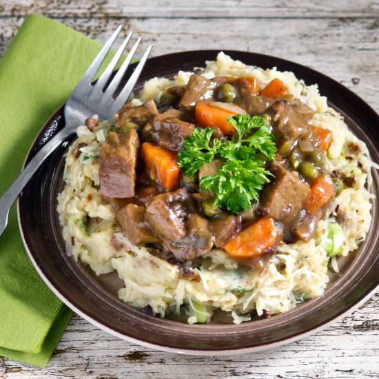 Vegan seitan stew w/ colcannon