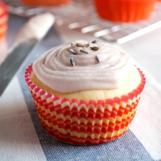 Orange Cupcakes + Floral Frosting