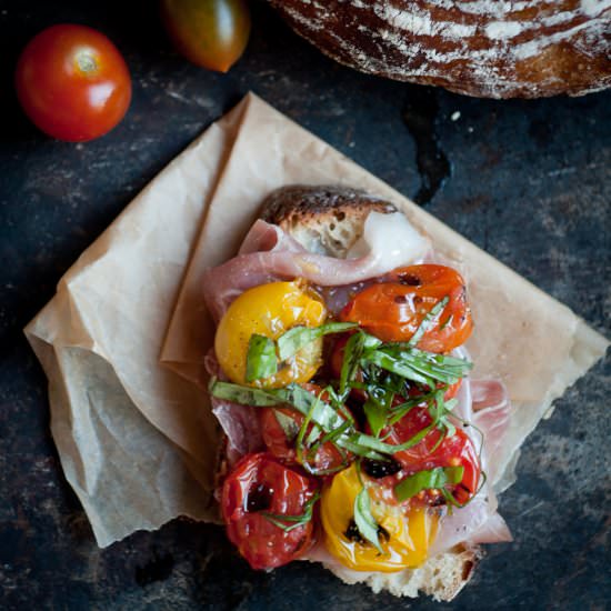 Roasted Tomatoes on Sourdough