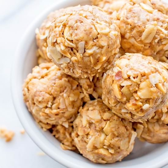 No Bake Peanut Butter Coconut Bites