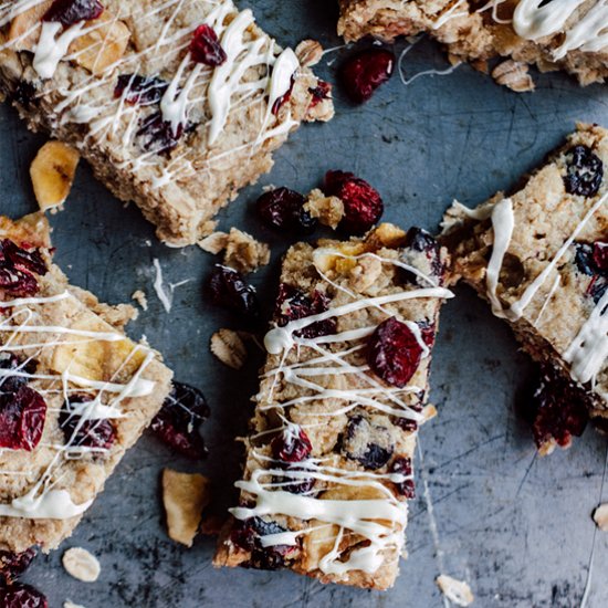 Cranberry Banana Oat Cookie Bars