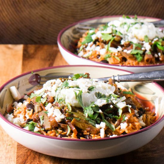 Nopalitos and Red Chile Rice Bowls