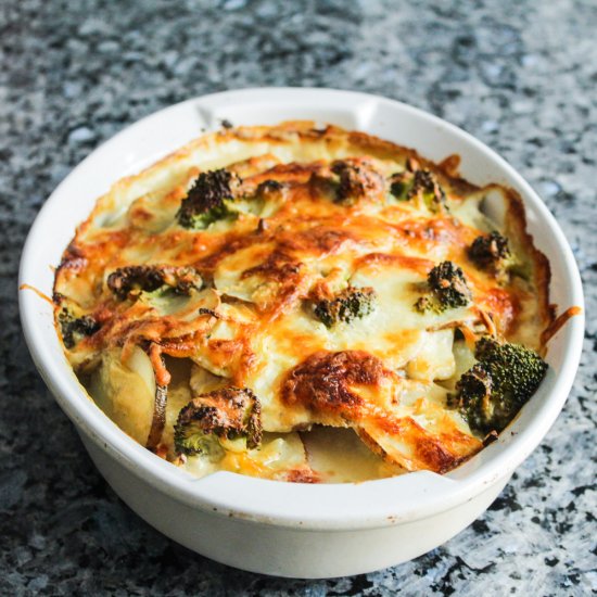 Scalloped Potatoes with Broccoli