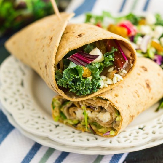 Chicken and Beet Hummus Wrap