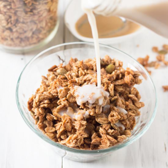 Vegan Coconut Maple Tahini Granola