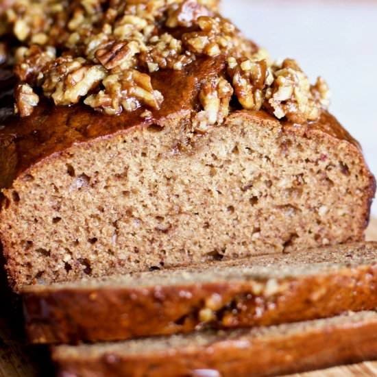 Caramel Pecan Banana Date Bread