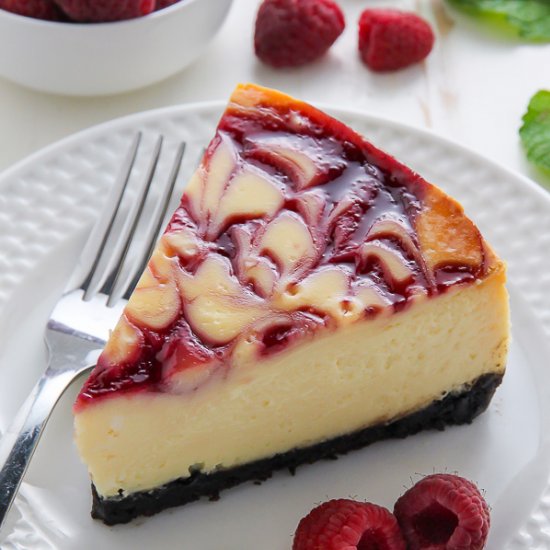 Raspberry Swirl Cheesecake