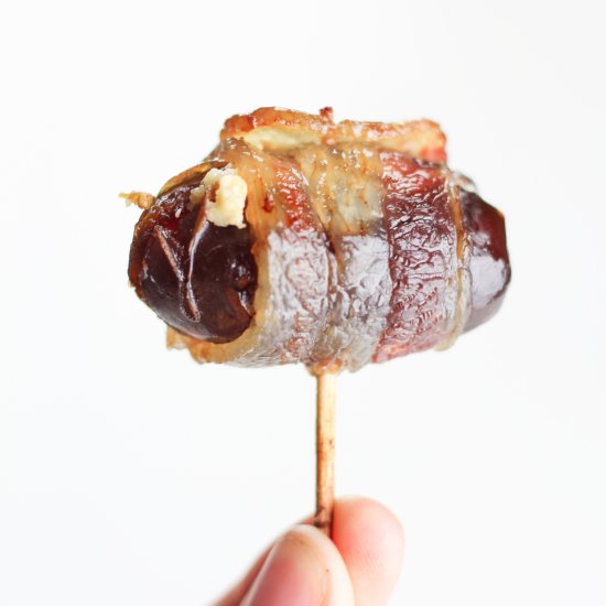 Bacon Wrapped Dates and Goat Cheese