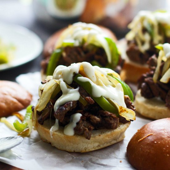 Philly Cheesesteak Sliders