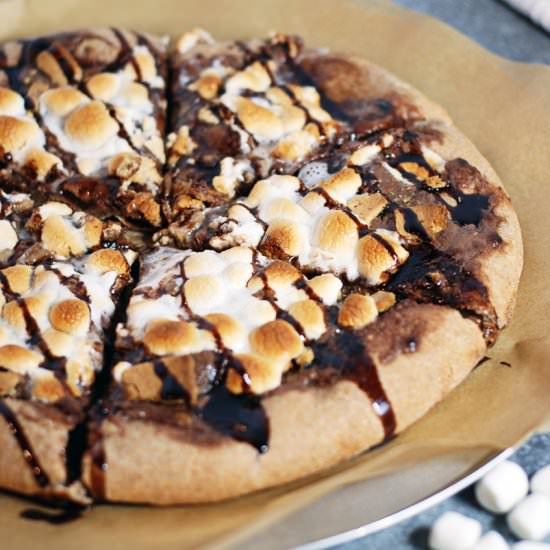 Whole Wheat S’Mores Dessert Pizza