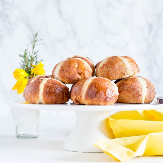 Coconut & Mango Hot Cross Buns