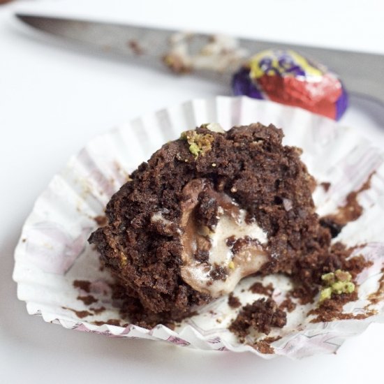 Creme Egg Double Chocolate Muffins