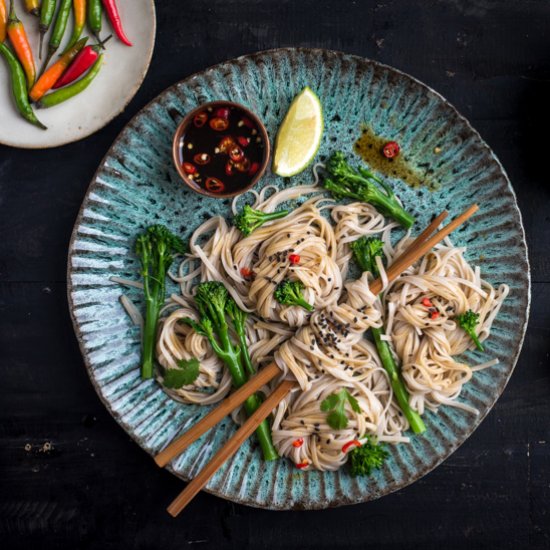 Broccoli and soba noodle salad