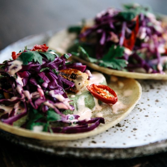 Fish Tacos with Slaw & Mayo