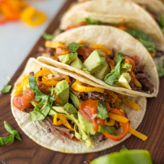 Slow Cooker Beef Fajita Tacos