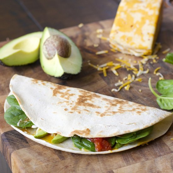 Spicy Spinach Quesadilla