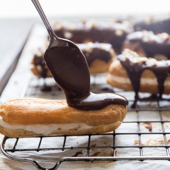 Chocolate Hazelnut Eclairs