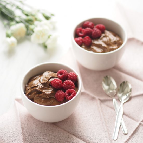 Avocado raw chocolate pudding