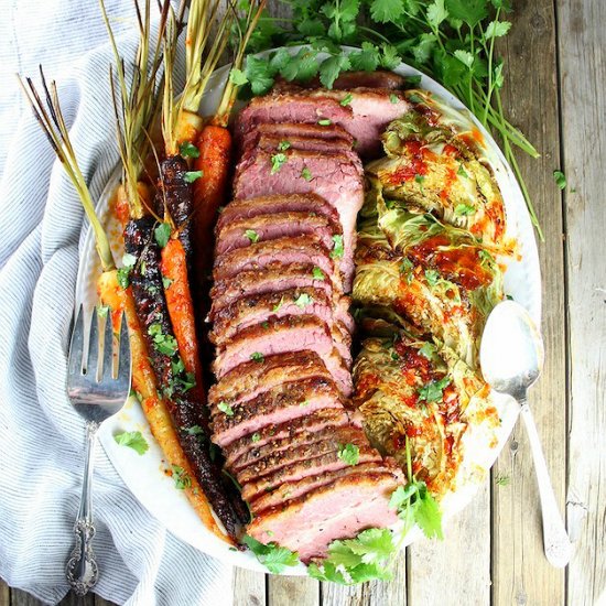 Sweet And Spicy Roasted Cabbage