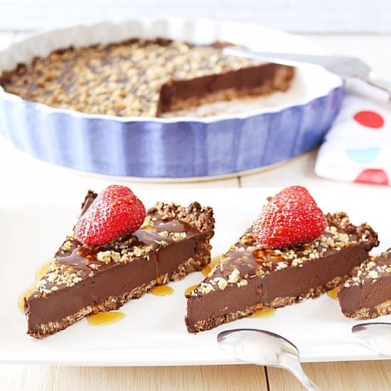 Veg Chocolate Tart with Strawberry