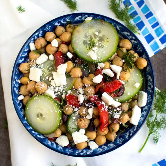 Greek Cucumber chickpea Salad