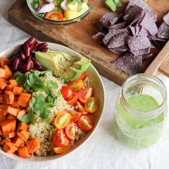 Vegan Burrito Bowl & Pinapple Salsa