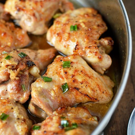 Pan Roasted Honey Garlic Chicken