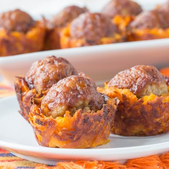 BBQ Meatball Sweet Potato Bites