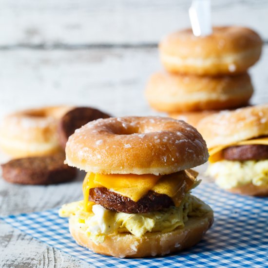 Sausage, Egg, Cheese Donut Sandwich