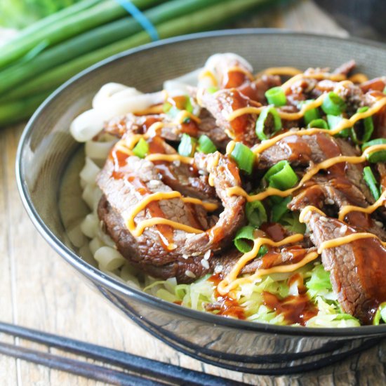 Korean Beef Bulgogi Rice and Noodle