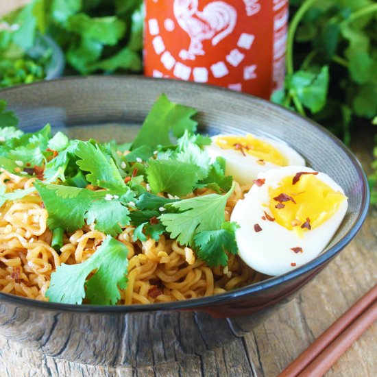 15 Minute Sriracha Ramen Noodles